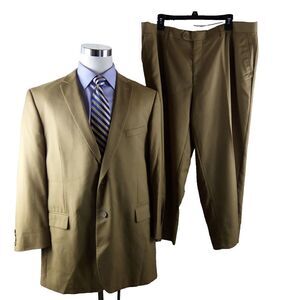 Giorgio Fiorelli Super Lux 150 46L 2 Button Desert Tan 2pc Suit 40x26 FF